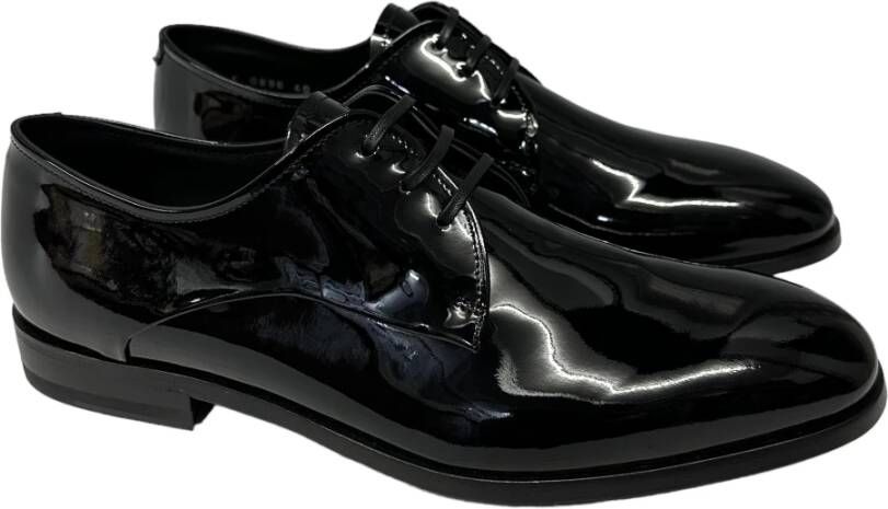 Fabi Zwarte Lakleren Derby Schoenen Black Heren