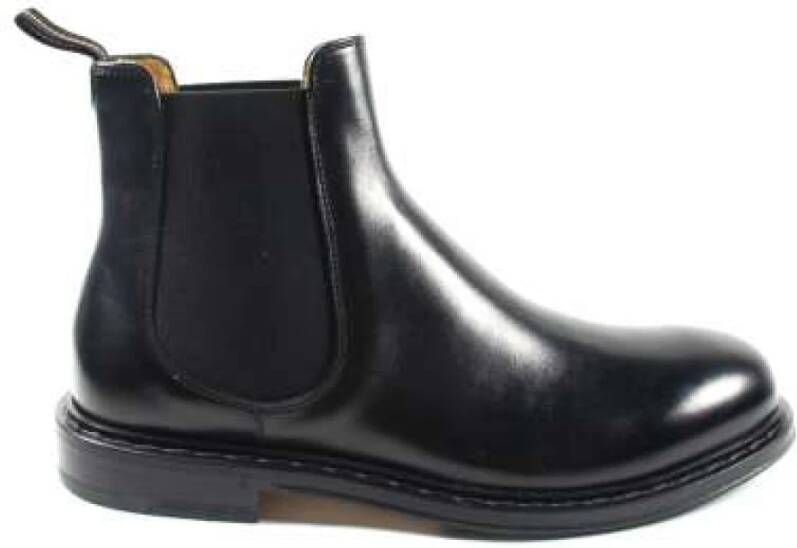 Fabi Zwarte leren Chelsea boots