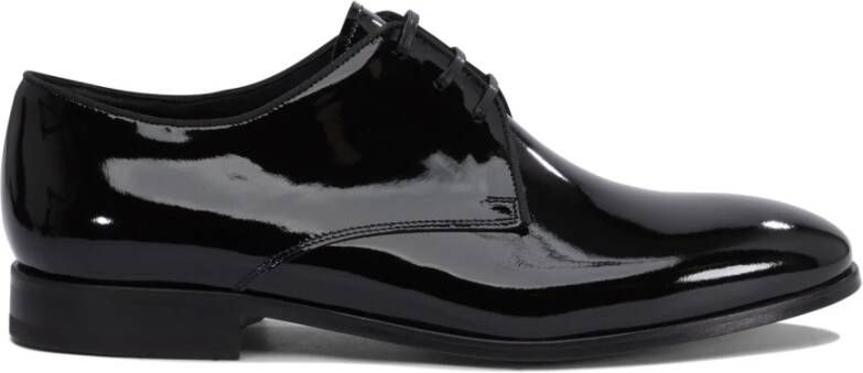 Fabi Zwarte Leren Veterschoenen