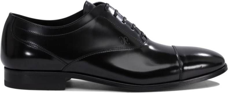 Fabi Zwarte Veterschoenen van Leer