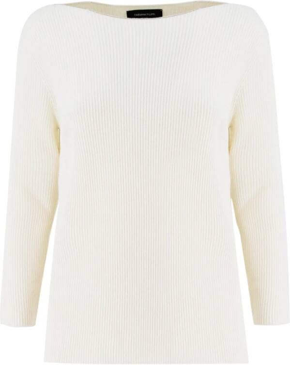 Fabiana Filippi Contemporary Boot Neck Wollen en Katoenen Shirt