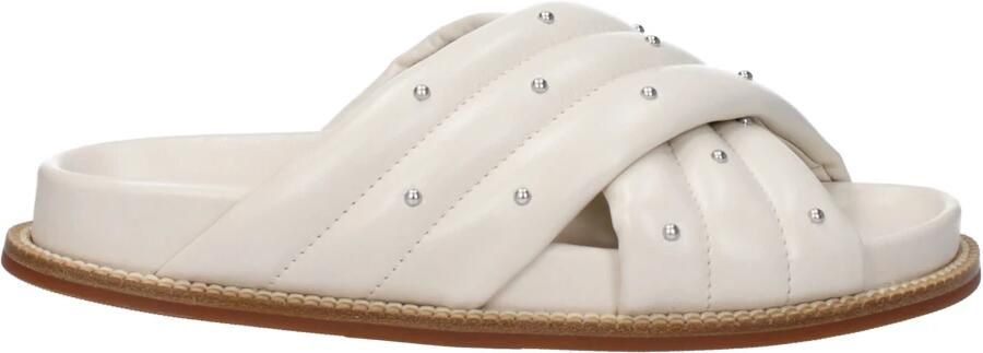 Fabiana Filippi Beige Leren Slippers Sandalen met Studs - Foto 2