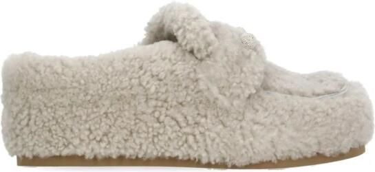 Fabiana Filippi Shearling Button Loafers