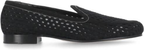 Fabiana Filippi Geperforeerde Zwarte Leren Loafers