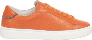 Fabiana Filippi Iconische Leren Sneakers met Sprankelend Detail Oranje Dames