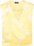 Fabiana Filippi Jasmine Gele Bladprint Boot Hals Korte Mouwen Blouse - Thumbnail 1