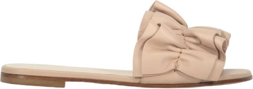Fabiana Filippi Leren Slippers Ronde Neus