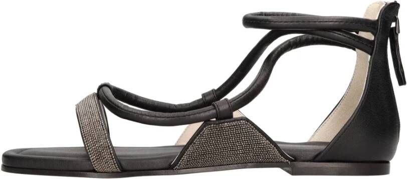 Fabiana Filippi Platte leren sandalen