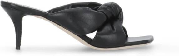 Fabiana Filippi Zwarte Leren Sandalen met Gevlochten Details
