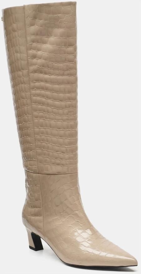 Fabienne Chapot Strega Boot lakleren hoge laarzen met crocoprint beige - Foto 2