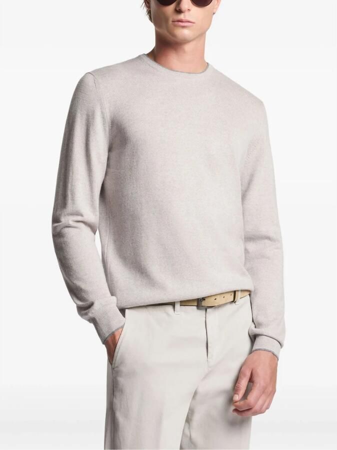 Fay Gebreide ronde hals trui met elleboogpatches