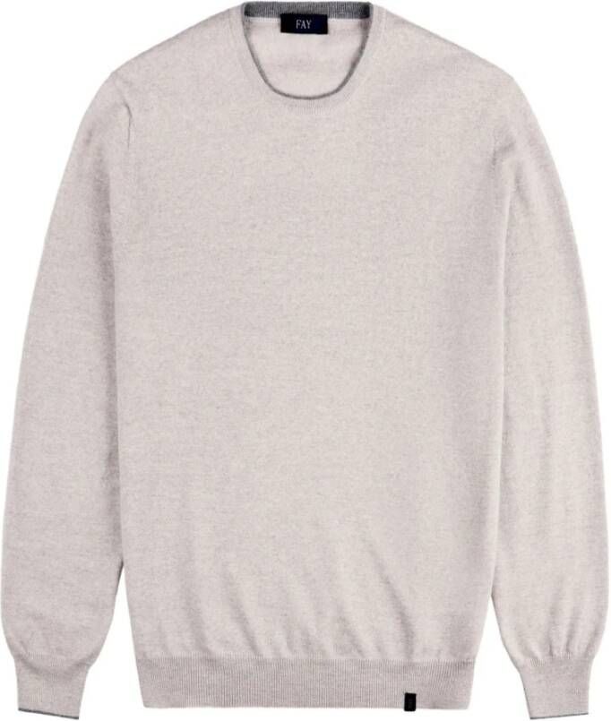 Fay Gebreide ronde hals trui met elleboogpatches - Foto 2