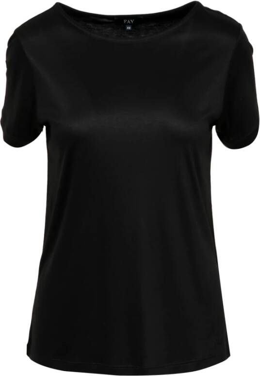 Fay Zwart Jersey Boothals Korte Mouw