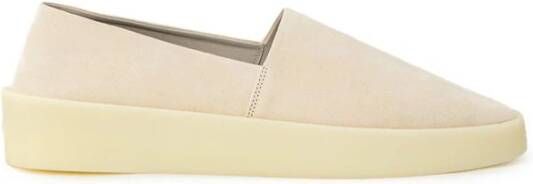 Fear Of God Beige leren slip-on loafer met hoge rubberen zool