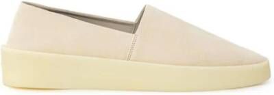 Fear Of God Beige leren slip-on loafer met hoge rubberen zool