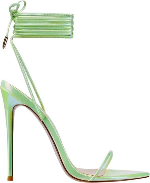 Femme LA Groene stiletto sandalen met enkelband