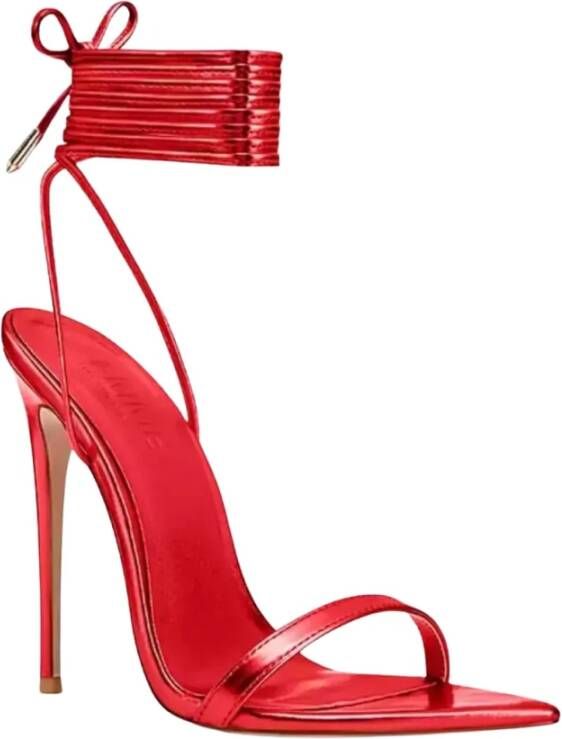 Femme LA Rode Lace-Up Stiletto Sandalen Beperkte Oplage