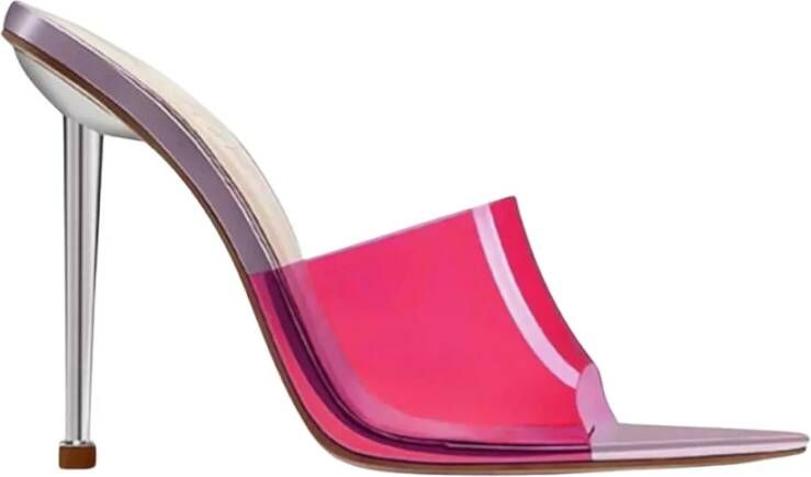 Femme LA Roze Muiltjes met Transparante PVC Band Pink Dames