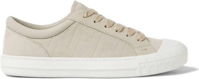 Fendi Beige Domino Sneakers met FF Motif