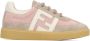 Fendi Beige Junior Suède Sneakers Rubberen Zool - Thumbnail 1
