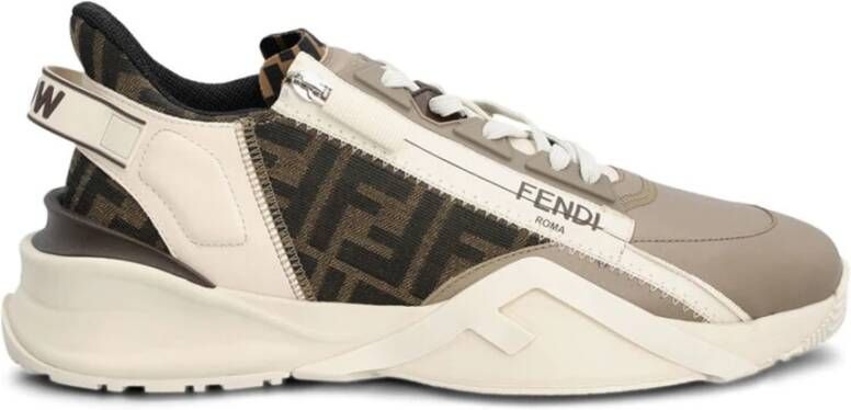 Fendi Beige Slip-On Sneakers met elastische veters Beige Heren