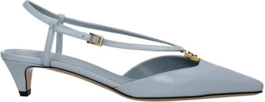 Fendi Blauwe Leren Logo Sandalen
