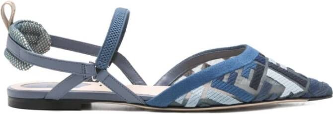 Fendi Blauwe Mesh Sandalen met FF Borduurwerk - Foto 1