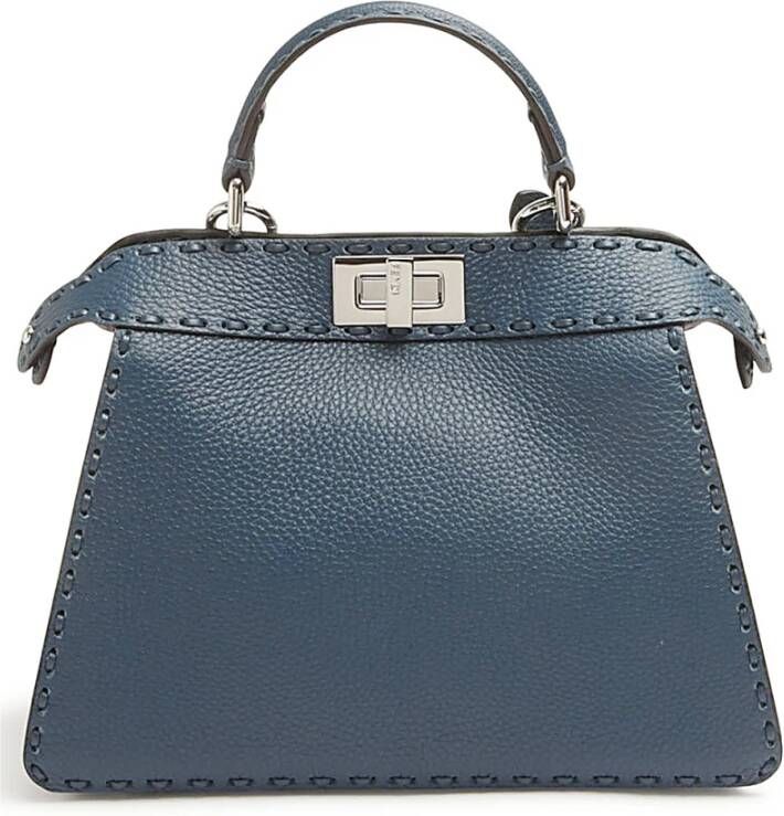 Fendi Blauwe Peekaboo ISeeU Saddle Tas