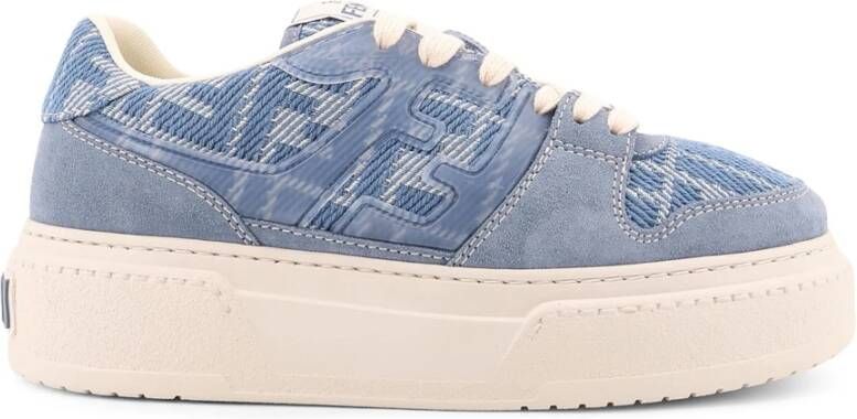 Fendi Blauwe Sneakers met Jacquard Details