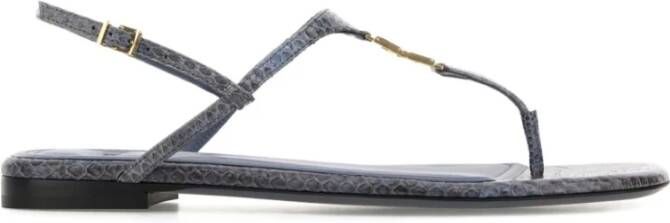 Fendi Blauwe Zijde & Nylon Sandalen