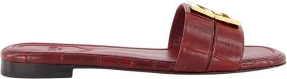 Fendi Bordeauxrode Leren Wrap Sandalen