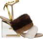 Fendi Bruine Mink Strap-Ons Sandalen - Thumbnail 1