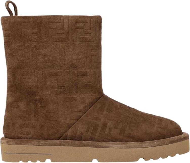 Fendi Bruine Suède Enkellaarsjes