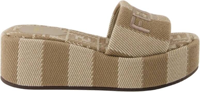 Fendi Bruine Sunshine Sandalen Slip-On Platform