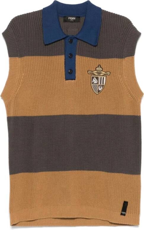 Fendi Club Stripes Sandaal in Argilla