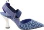 Fendi Denim Puntige Neus Hakken met Elastische Band Blue Dames - Thumbnail 19