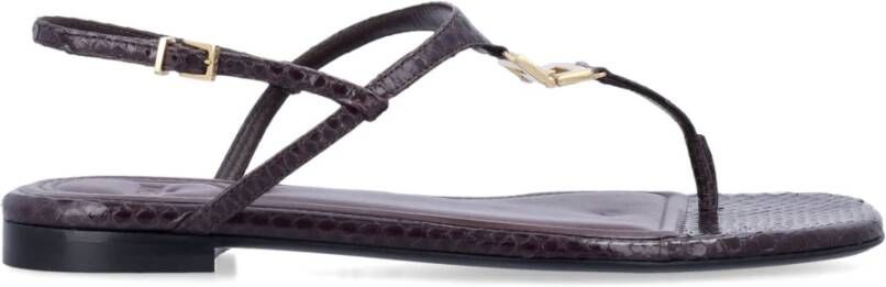 Fendi Donkerpaarse Gesloten Neus Sandalen