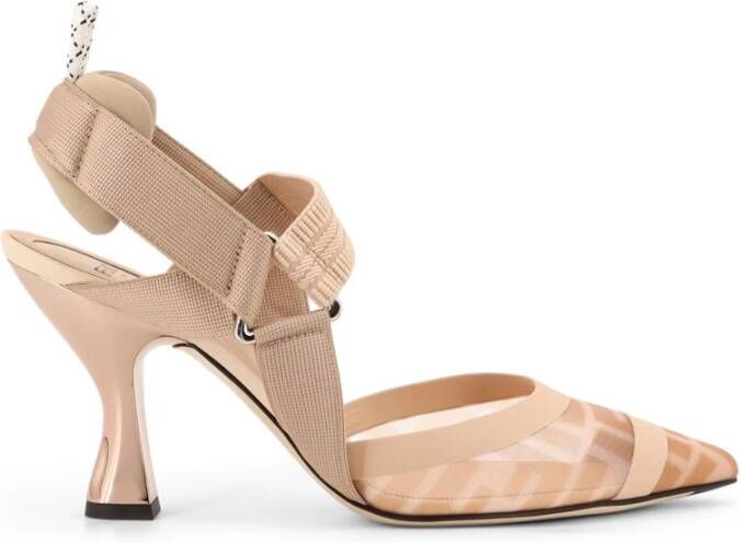 Fendi Elastische Band Puntige Neus Hak Schoenen
