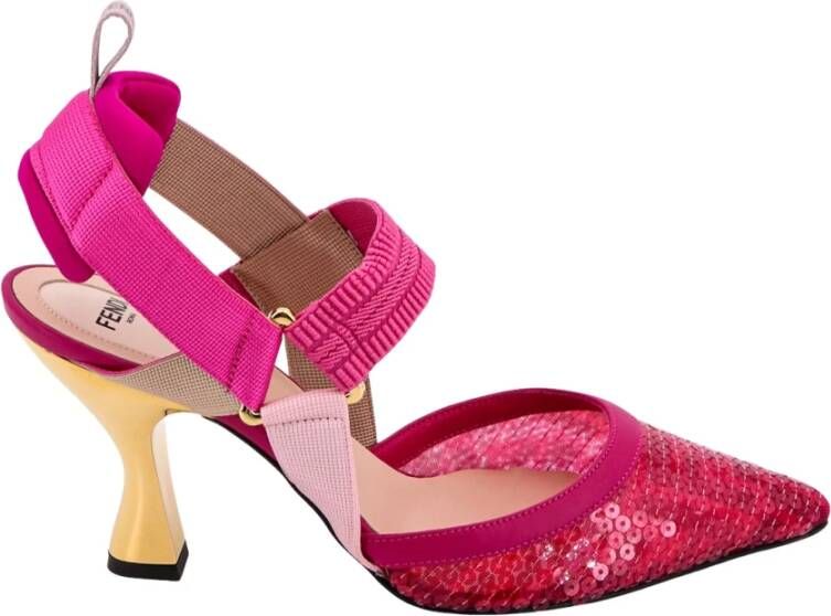 Fendi Elegant Micromesh Slingback Pumps Pink Dames