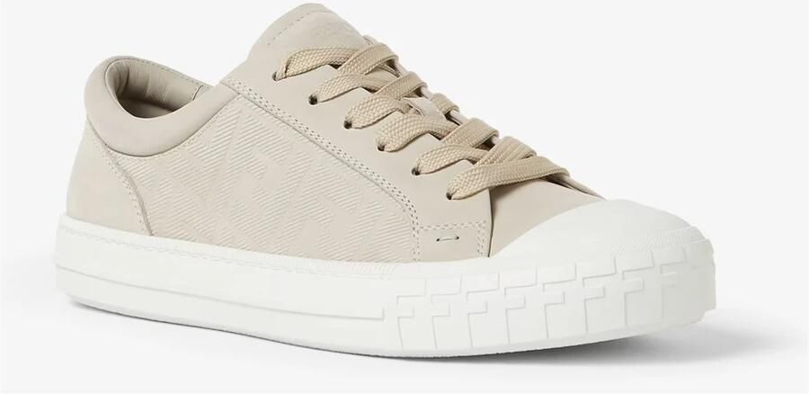 Fendi Beige Domino Sneakers met FF Motif