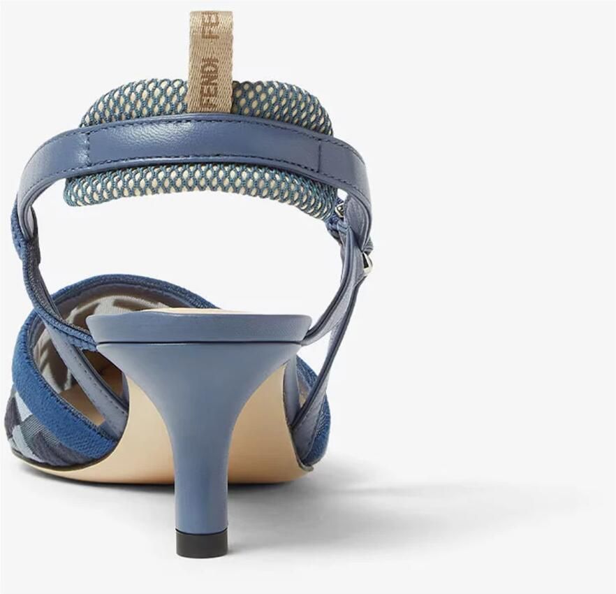 Fendi Blauwe Mesh Slingback Sandalen