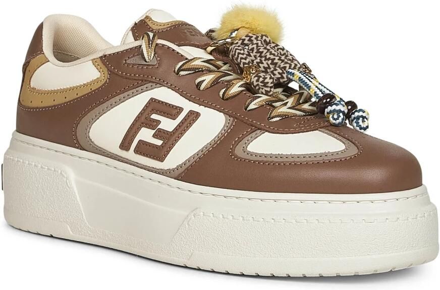 Fendi Bruin Leren Sneakers met Charms