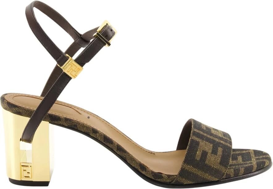 Fendi Bruine Delfina Hakken Sandalen
