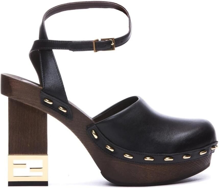 Fendi Stijlvolle Leren Pumps Black Dames