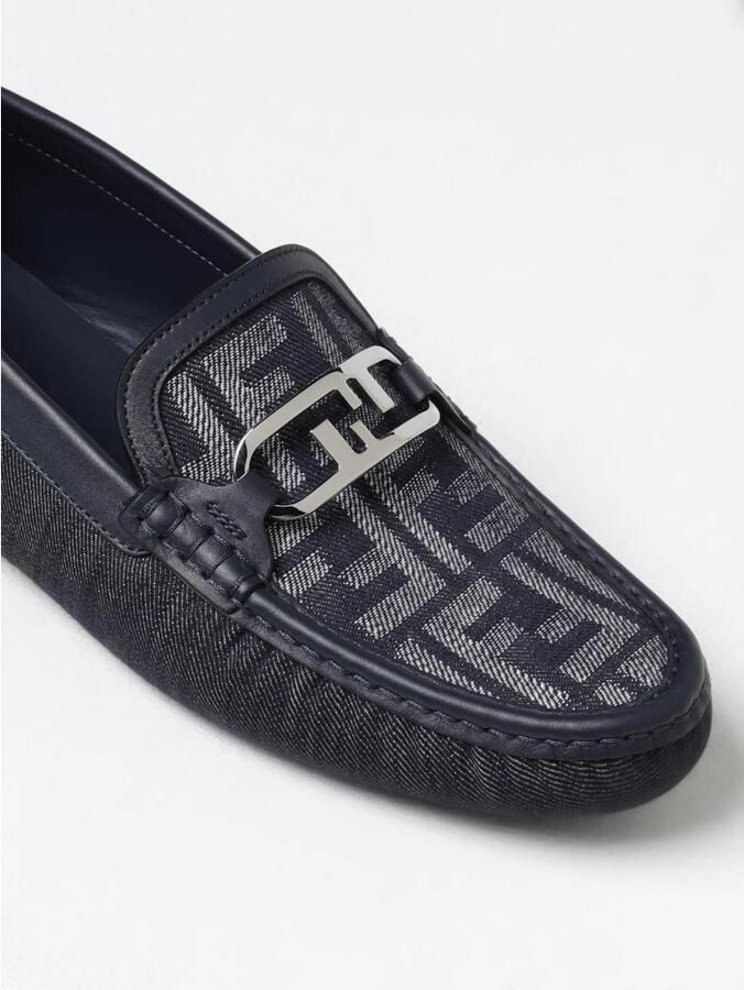 Fendi Denim Loafers Metalen Gesp
