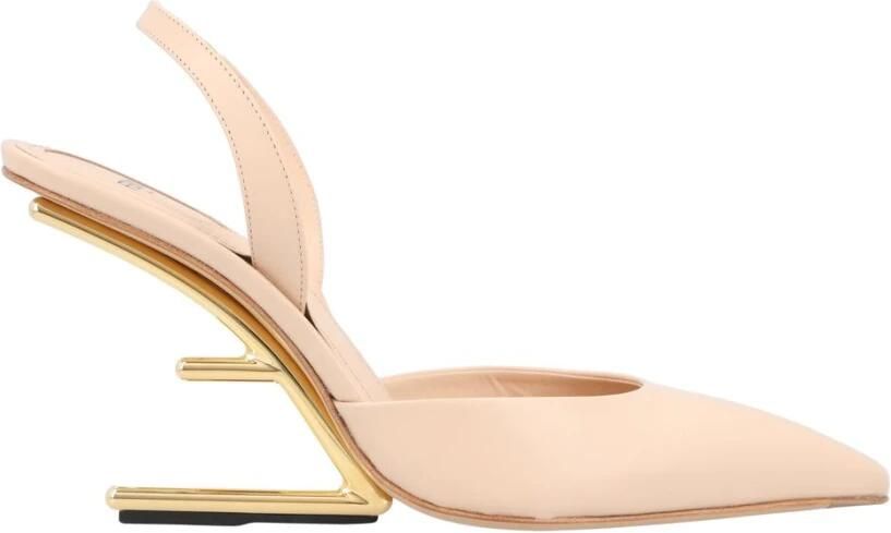 Fendi Diagonale F-vormige Hak Leren Slingbacks
