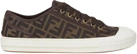Fendi FF Monogram Low-Top Canvas Sneakers