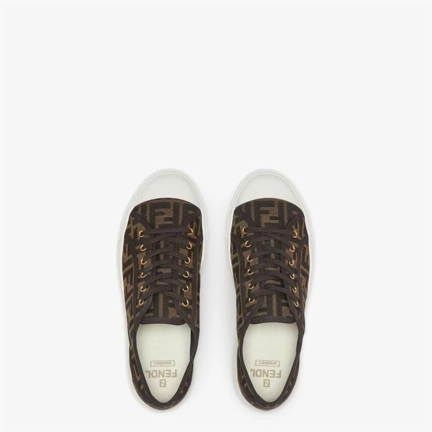Fendi FF Monogram Low-Top Canvas Sneakers - Foto 2