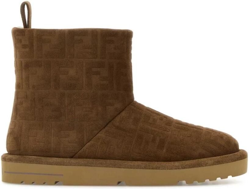 Fendi FF Motif Shearling-stijl Enkelboots