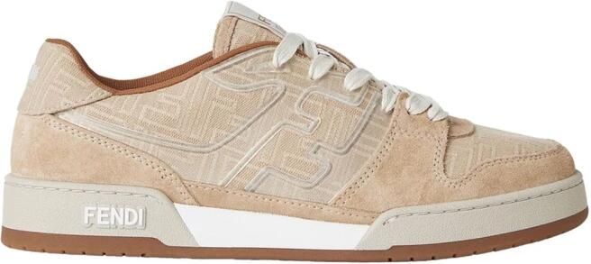 Fendi FF Motif Suede Low-Top Sneakers
